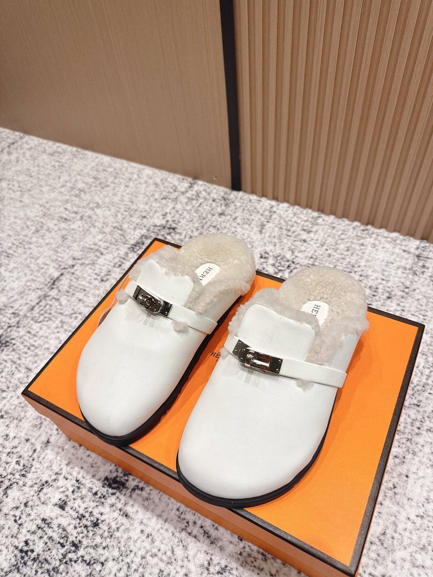 에르메스 털슬리퍼(3cm)